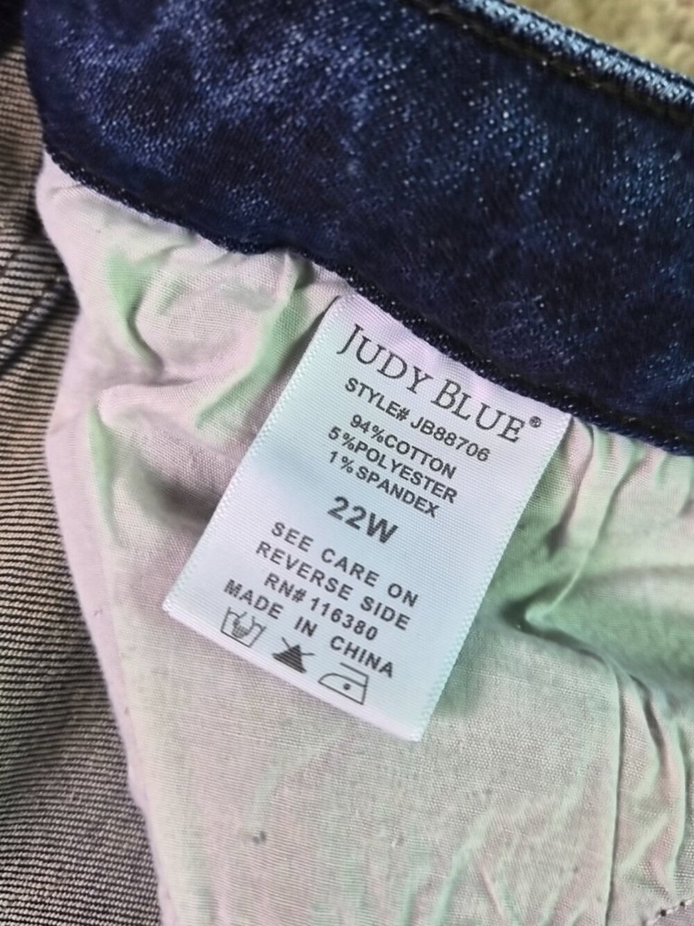 Judy Blue LA Jeans Womens Size 22W Blue Boyfriend Distressed Stretch Denim F910 - Picture 5 of 13